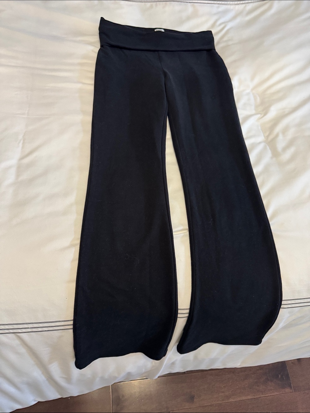 Sunday Best Black Flared Wide-Leg Knit Pants
